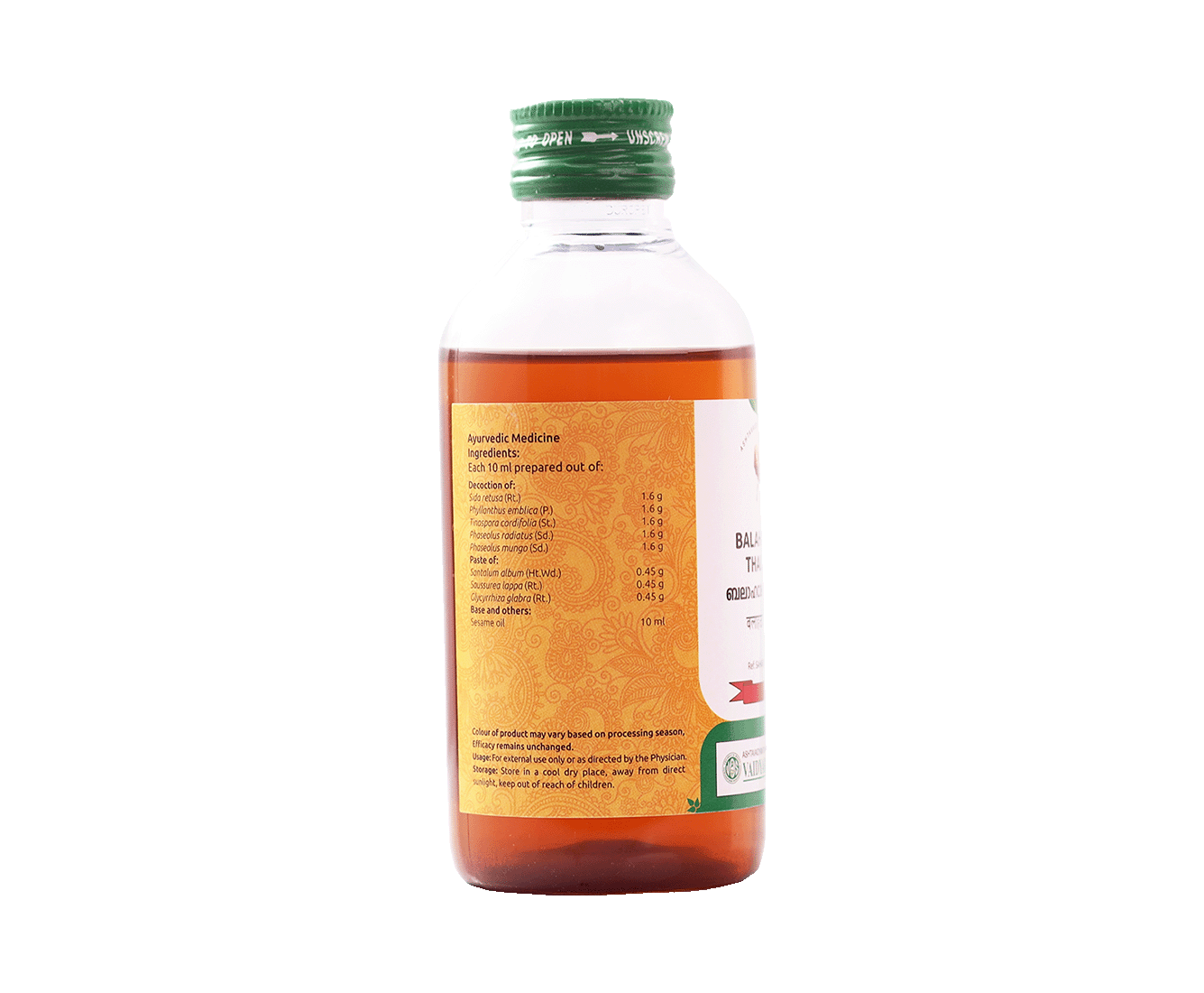 VAIDYARATNAM BALAHATADI OIL