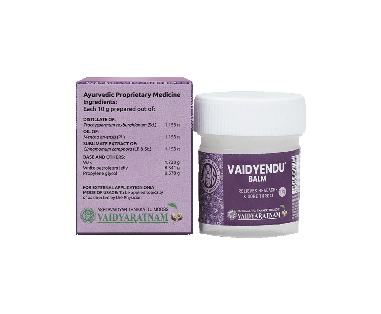 VAIDYARATNAM VAIDYENDU-VOS BALM