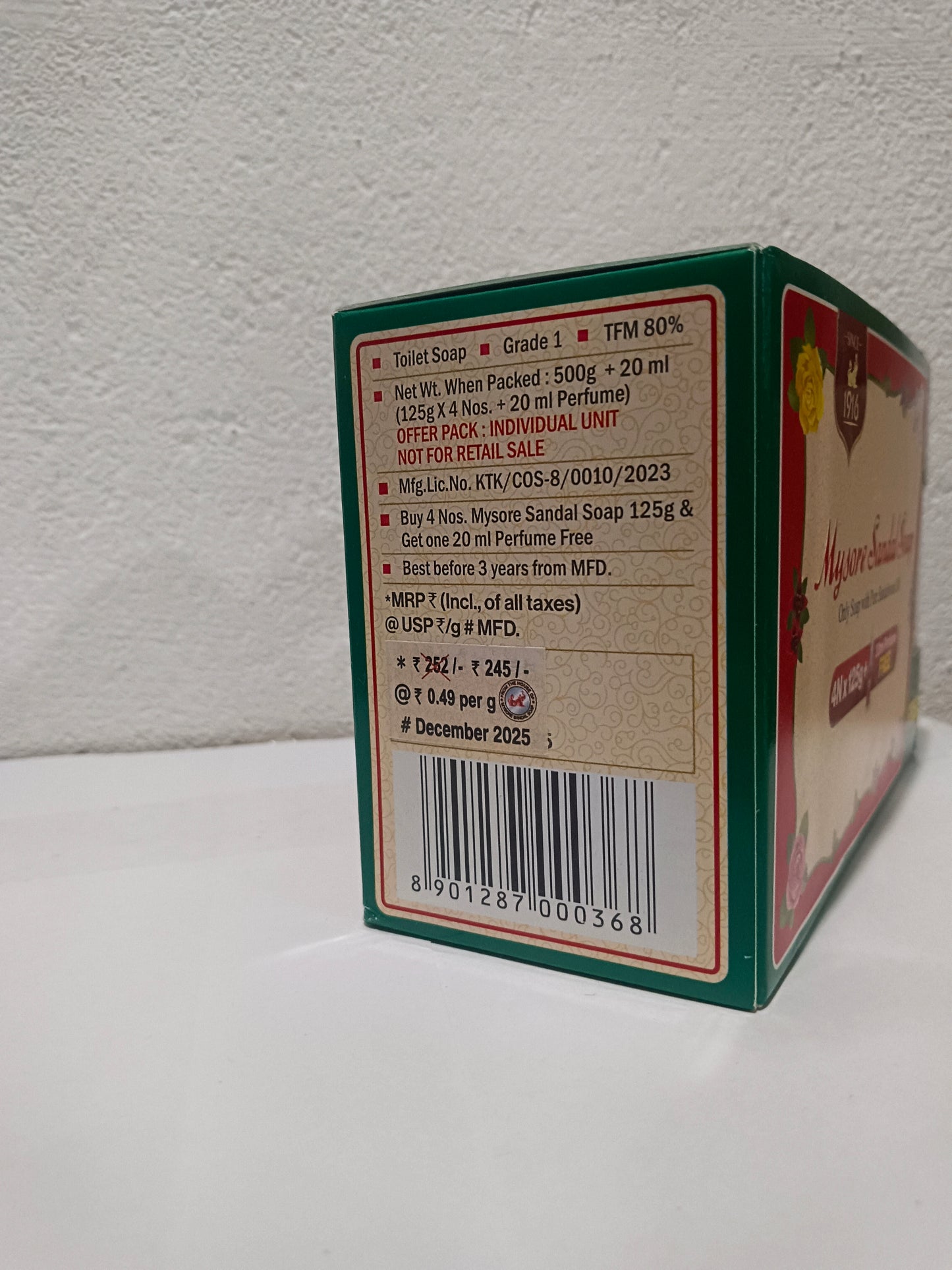 MYSORE SANDAL SOAP 500G