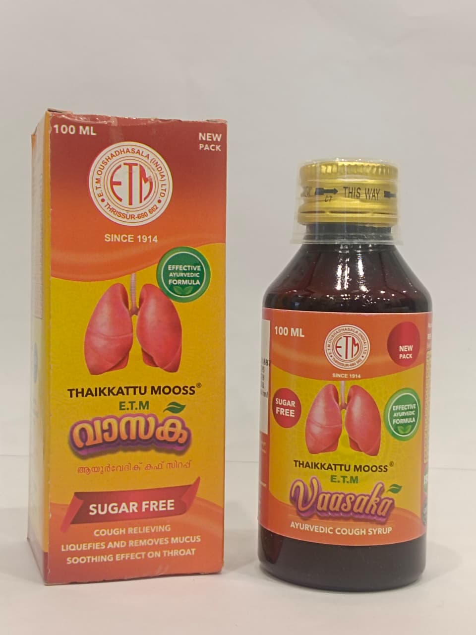 ETM VAASAKA COUGH SYP SF100 ML BY THAIKKATTU MOOSS