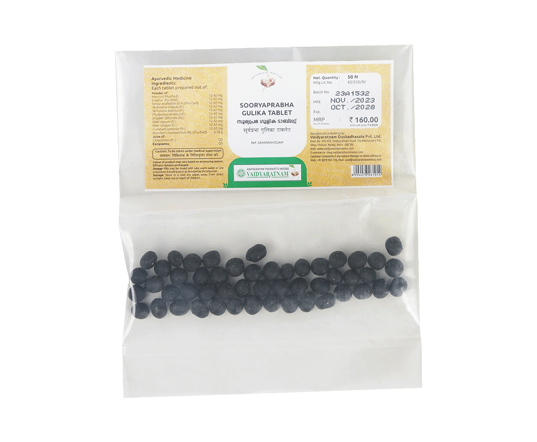 VAIDYARATNAM SOORYAPRABHA  GULIKA TABLET