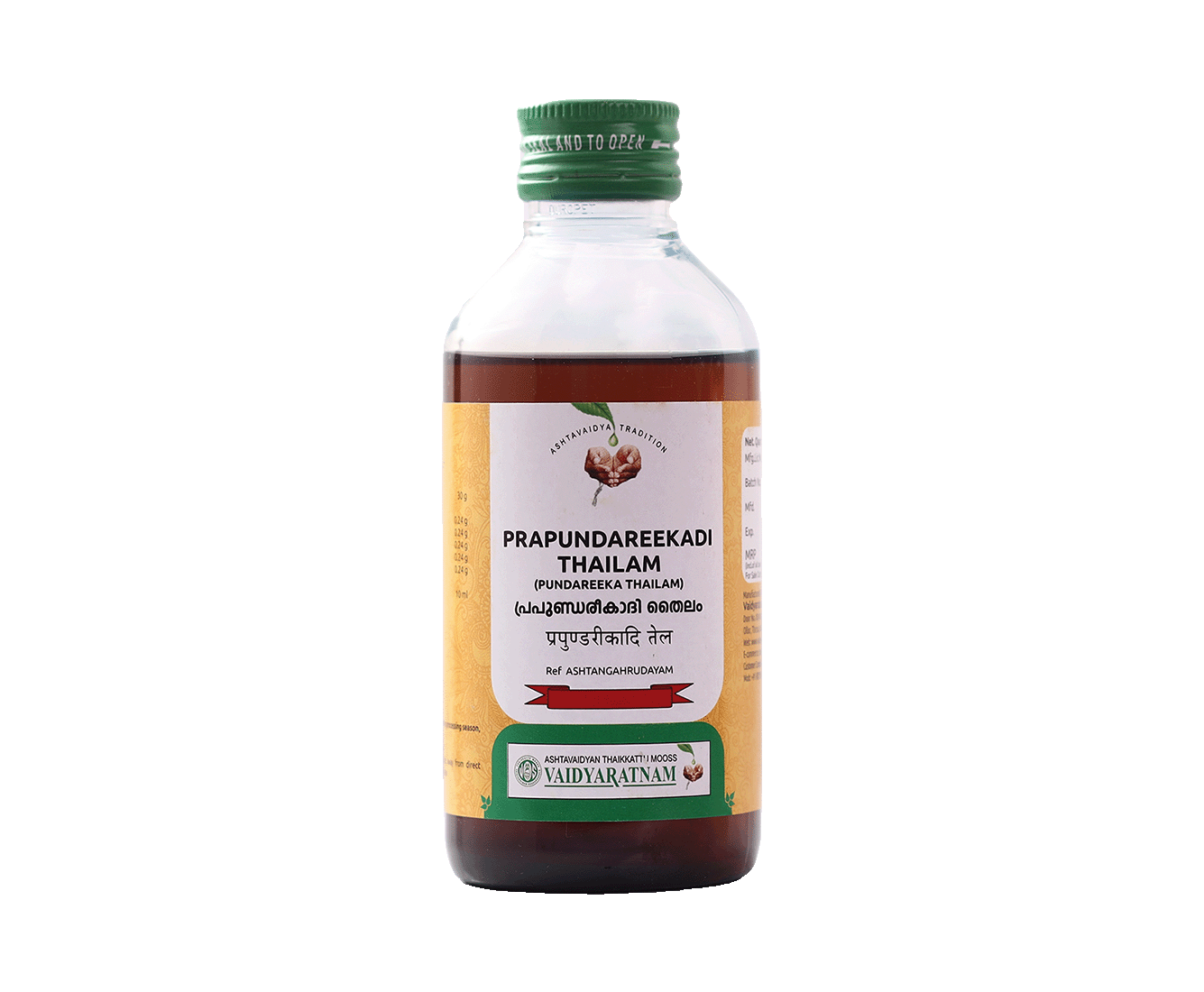 VAIDYARATNAM PRAPUNDAREEKADI  THAILAM